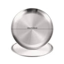 Axyaa Stainless Steel Round Shallow Tray Plate Set for BBQ Picnic Camping