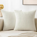 Axyaa Corduroy Boho Patchwork Pillow Cover