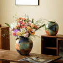 Axyaa Ceramic Vase with Hand-doodle Design for Floral Arrangement