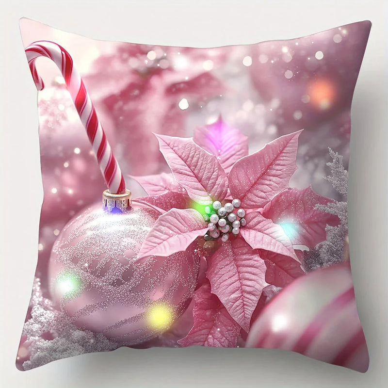 Axyaa LED Christmas Pillowcase with Garland Color Ball Pattern