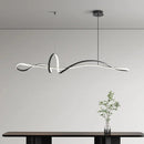 Axyaa Nordic Minimalist Curve LED Dining Room Pendant Lights Chandeliers, Creative Restaurant Bar Decor Fixtures