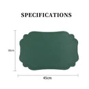 Axyaa Faux Leather Placemats Set - 6PCS Black Table Pad Kitchen Dining Mat