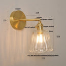 Axyaa Nordic LED Wall Light Fixture Glass Rotate Copper Bedside Lamp
