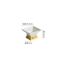 Axyaa Ceramic Gold-Edged High Footed Square Dessert Bowl for Molecular Cuisine