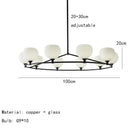 Axyaa Nordic Black Glass Ball Pendant Light for Home Decor and Lighting