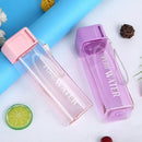 Axyaa Square Water Bottle: Portable Leak Proof Sport Drinkware, Candy Color, for Home, Gym