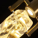 Axyaa LED Diamond Crystal Chandelier for Living Room Staircase - Gold Luminaire