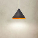 Axyaa Wabisabi Iron Conical Pendant Lamp 30cm Triangle Black Nordic Home Study Bedlight