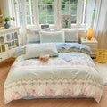 Axyaa Floral Printed Cotton Duvet Cover - Luxury Bedding with Zipper Closure