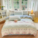 Axyaa Floral Printed Cotton Duvet Cover - Luxury Bedding with Zipper Closure