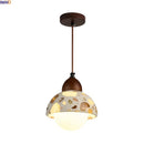 Axyaa Terrazzo Wood LED Pendant Light Glass Ball Hanging Lamp