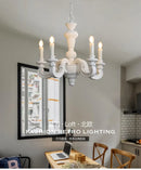 Axyaa Roman Pillar Chandeliers Wooden Carved Hanging Lights Vintage Elegant Pendant Light