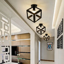 Axyaa Black Metal Ceiling Lights for Interior Decor - Retro E27 Design