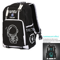 Axyaa Spaceman Print USB Charging Kids Backpack, Large Capacity, Waterproof, Multifunction