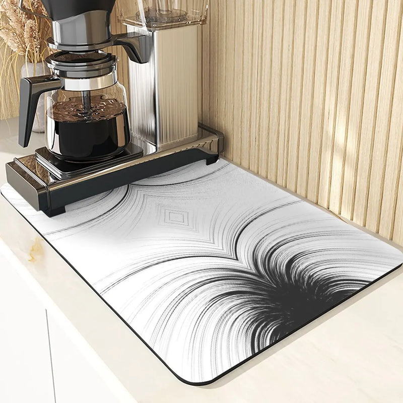 Axyaa Geometric Coasters Set of 4 Black White Dining Table Placemats Mats