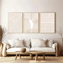 Bohemia Pink Beige Geometric Lines Art Print Wall Decor by Axyaa