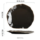 Axyaa Irregular Ceramic Steak Plate Pasta Sushi Dessert Serving Plate Molecular Cuisine