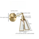 Axyaa Nordic Brass Glass LED Wall Lamp - Vintage Wall Sconce