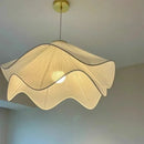 Axyaa Fabric Petal Pendant Lights: Creamy Nordic Bar Decor Lighting