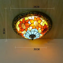 Axyaa Pastoral Glass Ceiling Lamp - European Style Colorful Round Fixture