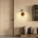 Axyaa Vintage LED Wall Sconce Travertine Pull Chain Switch Mirror Light