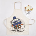 Axyaa Christmas Dog Kitchen Ladies Apron - Fun Cartoon Animal Apron for Home Cooking