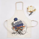 Axyaa Christmas Dog Kitchen Ladies Apron - Fun Cartoon Animal Apron for Home Cooking