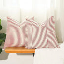Axyaa Striped Cotton Linen Throw Pillow Covers 18x18 Modern Decor for Sofa Couch