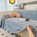 Axyaa Coral Fleece Sofa Blanket - Warm & Soft Blanket for 1-4 Seat Couch