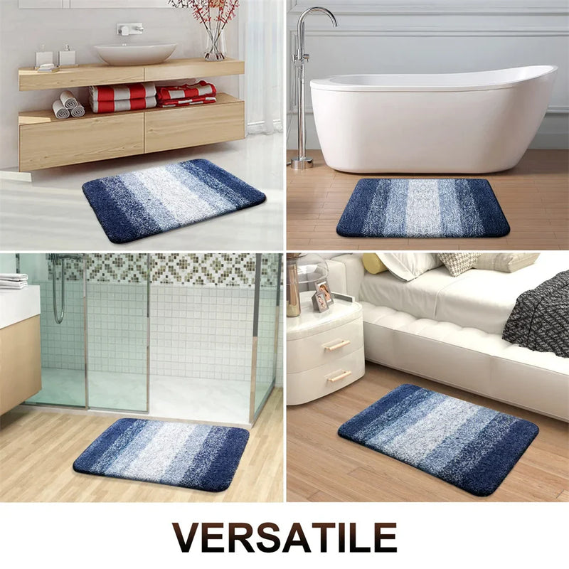 Luxury Microfiber Bath Mat by Axyaa - Soft, Non-Slip, Super Absorbent Stone Rug