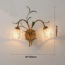 Axyaa White Pink Flower Wall Light - French Rural Leaf Bedside Lamp
