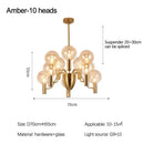 Axyaa Gold LED Chandelier with Pink Glass Shades for Home Decor