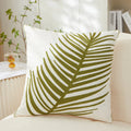 Axyaa Embroidered Leaf Pillow Cover 45x45cm Blue Green Red Simple Decoration for Home