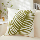 Axyaa Embroidered Leaf Pillow Cover 45x45cm Blue Green Red Simple Decoration for Home
