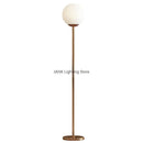 Axyaa Glass Ball Metal Floor Lamp - Modern Minimalist Bedroom Decor LED Light