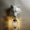 Axya Nordic Wolf Head Wall Lamp: Industrial Decor Stair Light with Crystal, Outdoor Lighting