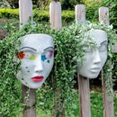 Axyaa Face Flower Pot Vase Resin Craft Wall Decoration