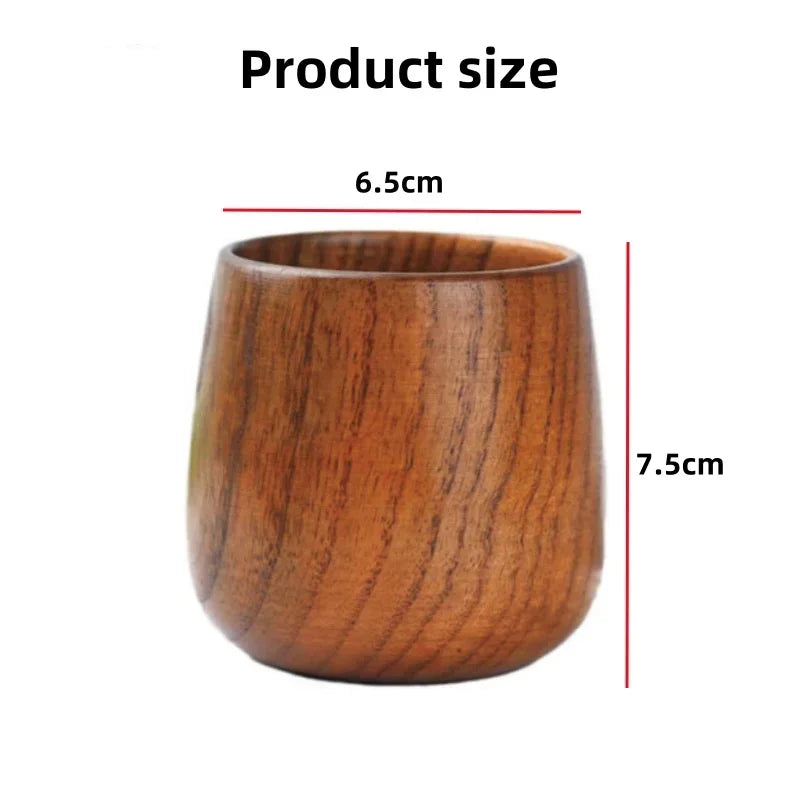 Axyaa Retro Jujube Wood Tea Cup 160ML High Quality Wooden Household Kitchen Supply