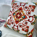 Axyaa Ethnic Floral Embroidered Pillowcase - Cotton Throw Cushion Cover