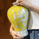 Axyaa Blue and White Porcelain Vase - Chinese Retro Ceramic Handicraft Home Decor