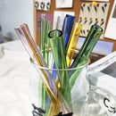 Axyaa Glass Milkshake Bubble Tea Straw Set with Cleaning Brush
