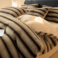 Axyaa Winter Luxury Coral Velvet Queen Duvet Set - Thick & Soft Solid Color