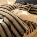 Axyaa Winter Luxury Coral Velvet Queen Duvet Set - Thick & Soft Solid Color