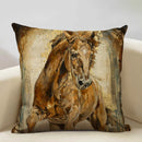 Luxury Axyaa Horse Cushion Cover 45x45cm Linen Pillow Case for Home Decor