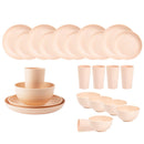 Axyaa 24-Piece Orange Wheat Cutlery & Dinnerware Set for Unbreakable Dining Experience
