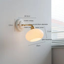Axyaa White Glass LED Wall Lights Up Down Copper Arm Bedroom Living Room lamp