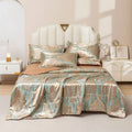 Axyaa Silky Jacquard Summer Quilt Set - Smooth & Machine Washable