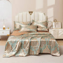 Axyaa Silky Jacquard Summer Quilt Set - Smooth & Machine Washable