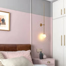Axyaa Minimalist Metal Pipe Wall Sconces with LED Glass Ball Deco