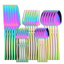 Axyaa 30-Piece Black Stainless Steel Dinnerware Set